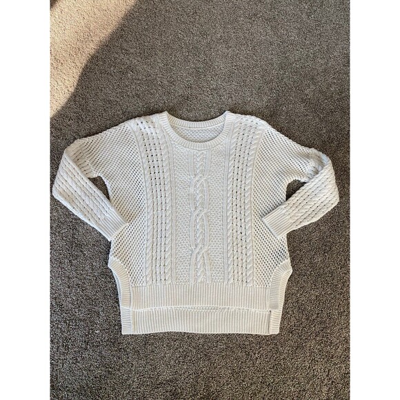 Express White Cable Knit Chunky Sweater – Size Small - Picture 5 of 6